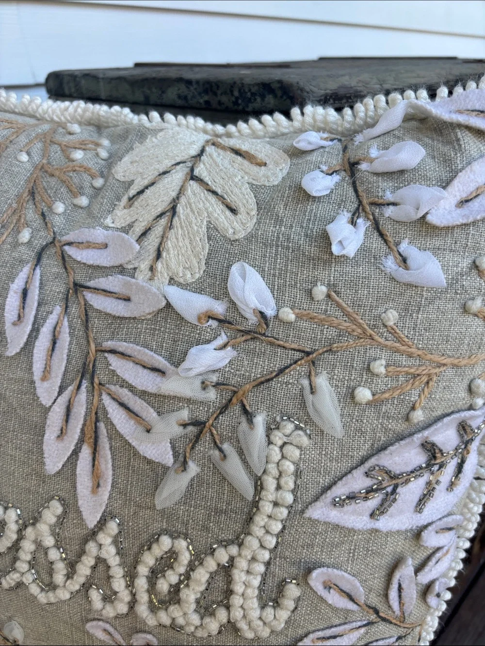 Blessed Embroidered Decorative Pillow